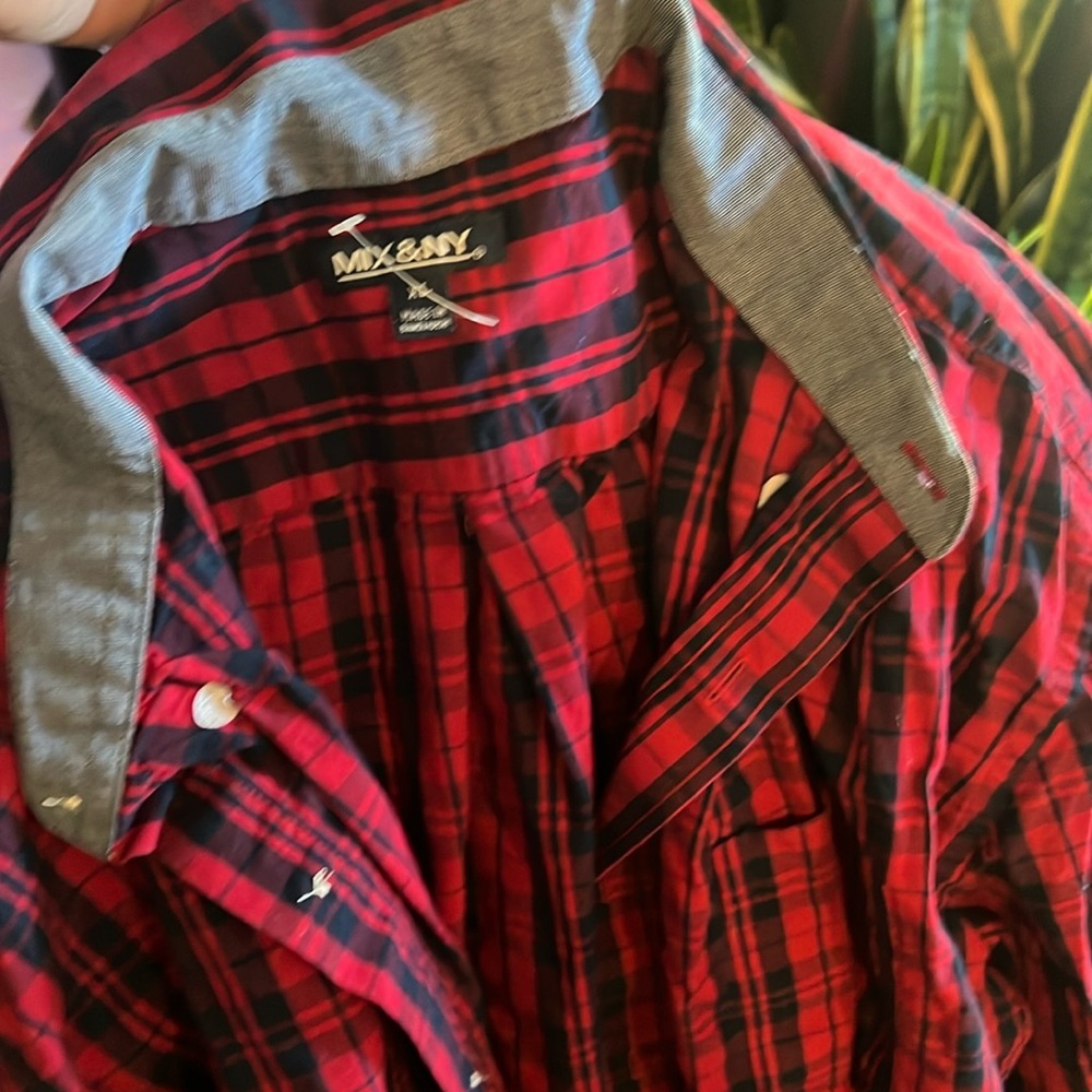 Red with blue checker